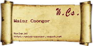 Waisz Csongor névjegykártya